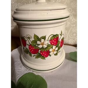 Vintage Strawberry Fields Cannister- Sears and Roebuck 1970's Decor